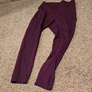 Fabletics Powerhold Deep Burgundy Leggings